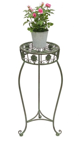 Blumenhocker metall grün - blumenhocker, rund