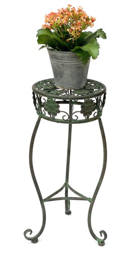 Blumenhocker metall grün rund - grün,